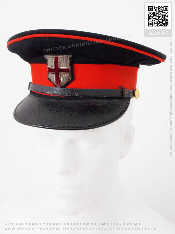 Military Knights of Windsor General Cranely Charlton Onslow visor peak cap.