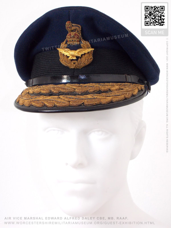 Air Vice Marshal Edward Alfred Daley. WW2 RAAF Air Vice Marshal's visor peak cap.